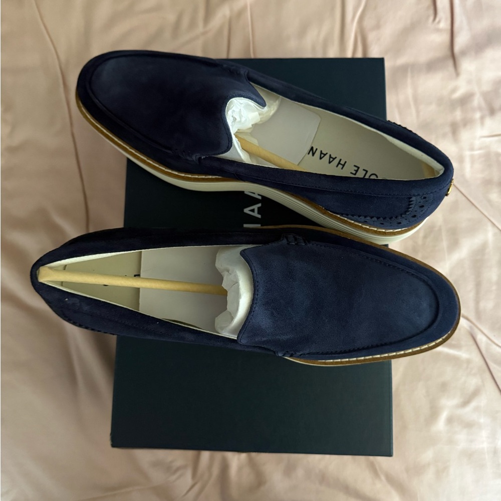 Cole Haan Dark Blue Slip-On Loafers